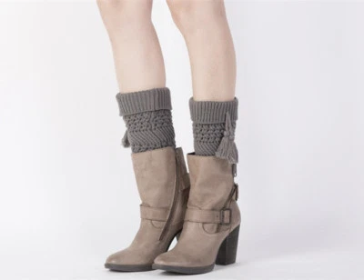 Invierno Botas de borla Toppers Mujeres Pierna Calcetines de punto más cálidos Navidad Crochet Leggings Foto 1 de 2