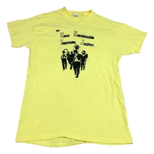 1970s Hanes The Great Northeastern Traditional Jazzfest Yellow Shirt Adult Large - Picture 1 of 4