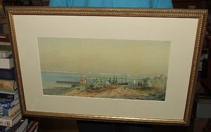 Albert Borris WATERCOLOR Washington DC 19th Century Listed Artist Signed Framed - Picture 1 of 4