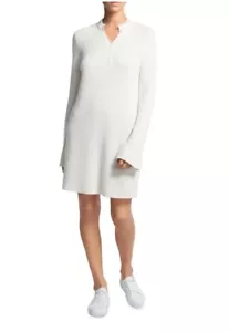 THEORY Womens Ivory Henley Sweater Long Sleeve Split Short Dress Petites P - Picture 1 of 2