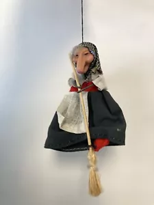 Bambola strega cucina scandinava buona fortuna Baba Yaga rossa e nera 4” A4-66 - Foto 1 di 12