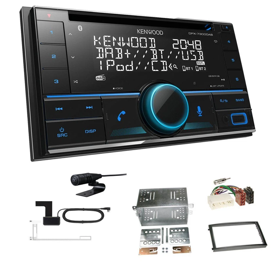 Kenwood DPX-7300DAB Radio Bluetooth für Ssangyong Rexton II 2006-2013 schwarz