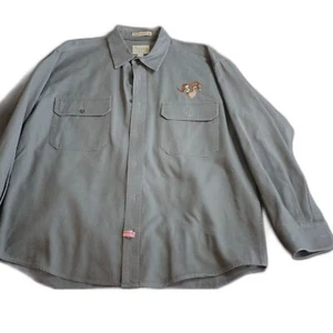 Cabela's Stonewash Canvas Long Sleeve Shirt with Embroidered Ram Patch Gray L - Picture 1 of 9