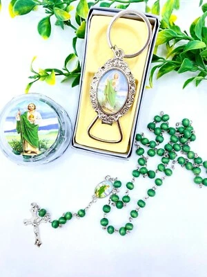 24 Favores de Bautismo 12 Rosarios 12 Llavero San Judas Recuerdos de Bautizo/Comunión Foto 1 de 4