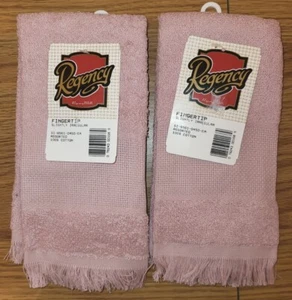 Lotto 2 asciugamani punto croce Regency punta dita 14ct rosa leggermente irregolari  - Foto 1 di 7