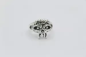 Silver Goth Biker Skull Ring | Stainless Steel | R 1/2 - Picture 1 of 3