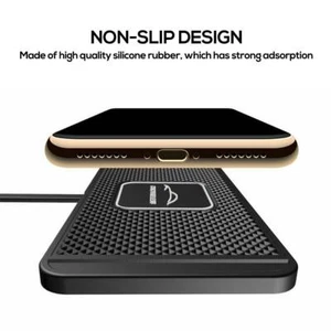 Wireless Fast Charging Charger Mat Non-Slip Pad Holder IPhone Samsung-~ - Picture 1 of 5