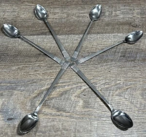 VTG National Silver Co. Stainless Steel NST50 Ice Tea Stirring Spoons (6 count) - Picture 1 of 11