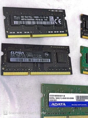 SkHynix,Elpida,Crucial,Adata,IRVINE 4GB 1Rx8 PC3L-12800 not enough used ALL TYPE - Image 1 of 4