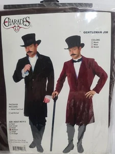 Charades Gentleman Jim , Medium Velvet Top Coat  Halloween Costume  Adult 01913 - Picture 1 of 4