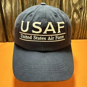Vintage USAF Bar Hat Cap United States Air Force Navy Blue Dad Low Profile 90s - Picture 1 of 9