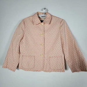Weekend Max Mara Womens 6 Italy Coral Pink Stitch Button Down Jacket - Picture 1 of 8