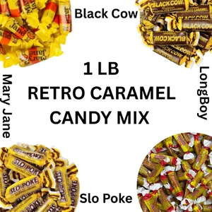 Mary Jane, Black Cow, Long Boys, Slo Poke 1 lb Retro Caramelo Caramelo Mezcla - - Imagen 1 de 5