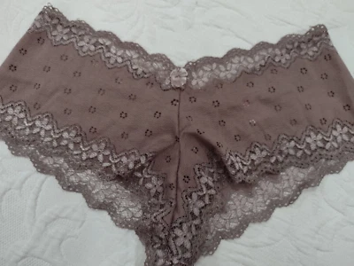 Native Intimates taupe stretch floral lace with corset cinch back ribbon sizeL/7 - Image 1 of 3
