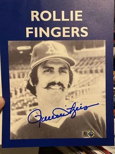 Rollie Fingers Signed 7x9 Matte Black & White Photo-Oakland A’s ⚾️ - Picture 1 of 3