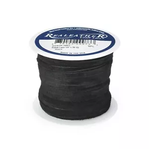 Suede Craft Lace Black 1/8" x 25 yds. by Silver Creek Realeather Made in USA - Picture 1 of 3