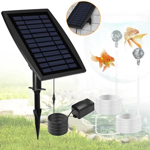 Solar Teichbelüfter mit Akku Solar Sauerstoffpumpe für Teich Aquarium Luftpumpe - Bild 1 von 12
