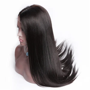Black 13x6 Lace Front Human Hair Wig Straight Hairpieces Soft Long Hair 10A - Bild 1 von 20