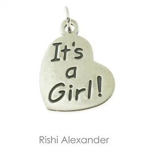 925 Sterling Silber Its a Girl Charm Made in USA - Bild 1 von 2