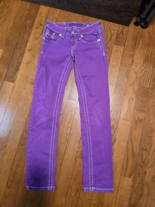 Miss Me Mädchen lila Kristall verziert Jeans Gr. 10 - Bild 1 von 4