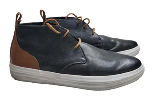3727 Mark Nason hohe Leder Turnschuhe schwarz/hellbraun Herren Größe 14 - Bild 1 von 7