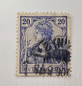 Raro francobollo Deutsches Reich Germania 20 Pf non certificato non classificato - Foto 1 di 3