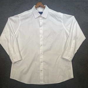 David Donahue camicia elegante uomo orlo aderente bianco twill fine 18,5 34/35 Corpcore - Foto 1 di 17