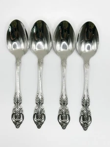 Oneida Pembrooke Renoir Set of 4 Teaspoons Spoons SSS Stainless Flatware - Picture 1 of 3