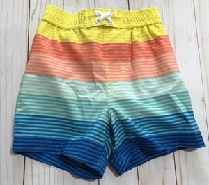 Wonder Nation Rainbow Bright Stripe Swim Trunks Shorts Boys Toddler Size 2T - Picture 1 of 4