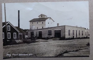 1907 Manufacturing Plant, Warrens WI RPPC A C Wright Photo PC Tomah Area - Picture 1 of 2