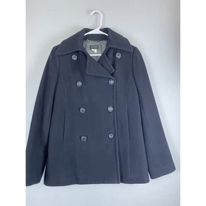 J Crew Gr. S schwarz Stadiontuch zweireihig Majesty Peacoat Wollmischung  - Bild 1 von 10