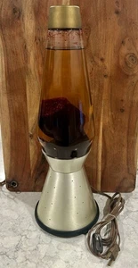 VTG Original 1970s Red Lava Lamp W/Gold Star Light Base. Lava Needs Refreshing - Picture 1 of 11