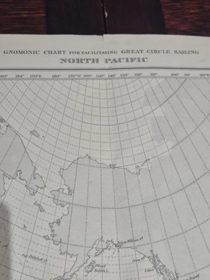 Карта Адмиралтейства 5097 северная часть Тихого океана большой круг парусный спорт гномон 1964 карта - Изображение 1 из 4