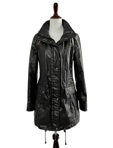 Abrigo Chaqueta Anorak Mujer Calvin Klein Resistente al Agua Talla Mediana Negro Imitación Cuero - Imagen 1 de 14
