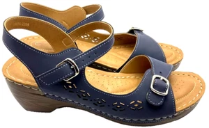 Patrizia by Spring Step Womens Shantay Blue Wedge Sandals Pumps Shoes~41/9.5-10 - Picture 1 of 6