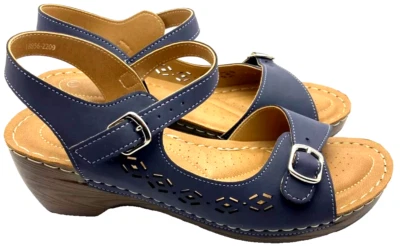 Patrizia by Spring Step Womens Shantay Blue Wedge Sandals Pumps Shoes~41/9.5-10 - Image 1 of 4