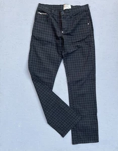 90s Rockers Riders Check Pattern Trousers Black 32W 32L - Picture 1 of 7