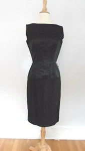 50er Vintage 50er Bombshell Pin Up WIGGLE Little Black DESIGNER Cocktailkleid - Bild 1 von 8