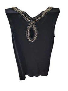 Design History tank top black beaded women size S - Picture 1 of 3
