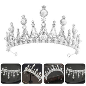  Pearl Hair Accessories Silver Princess Crown European and American