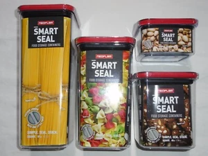 Set 4 contenitori per alimenti Neoflam Smart Seal quadrati ermetici set - Foto 1 di 1