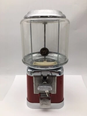 FREE Shipping !! Beaver Maroon & Chrome Gumball Candy Nut Bulk Vending Machine - Image 1 of 4