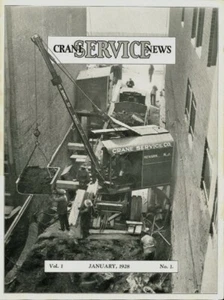 CRANE SERVICE ASSN NEWS JANUARY 1928 MAGAZINE + VOLUME 1 NUMBER 1 BELTZ HERKNER - Picture 1 of 4