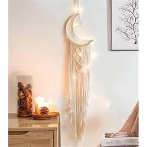 Dream Catchers, Moon Dream Catcher with Lights-Macrame Dreamcatcher Bedroom Wal - Picture 1 of 7