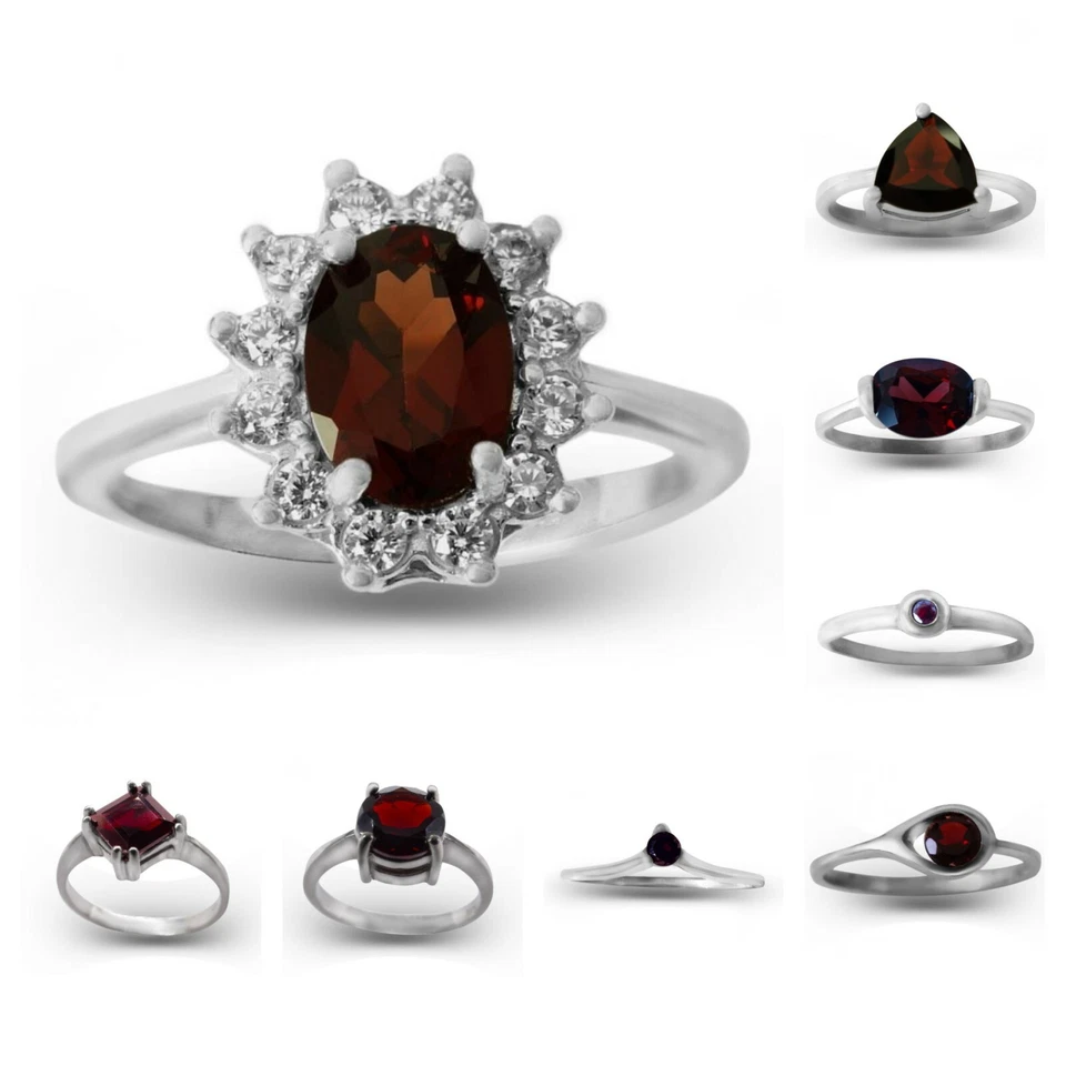 Silver pypope, garnet ring Czech minerals Red gemstone ring - Image 1 of 3