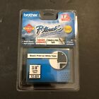 Brother P-Touch TZ-221 9mm 3/8&quot; Black Print On White Tape Label New
