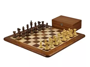 Sheesham Schachset mit Sheesham flachem Schachbrett 20 Zoll und Sheesham Morphy Pr - Bild 1 von 12