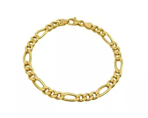 18K Gelbgold Damen Armband • Figaro-Gliederkette • Italienisches Design - Bild 1 von 6
