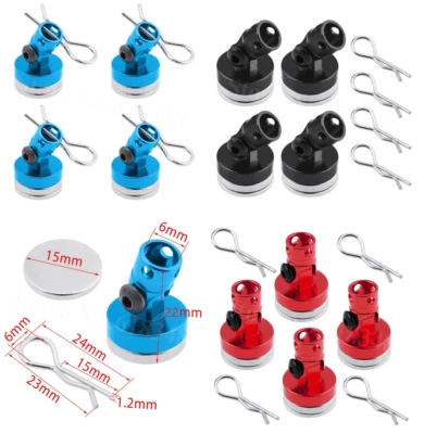4x RC Magnetische Karosserie Halterung Alu 1:10 1:8 RC Autos Hsp Amewi Buggy  - Bild 1 von 4