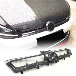 Carbon Fiber Front Hood Grille Grill Cover Trim For VW Golf 7 MK7 VII GTI R 14UP - Picture 1 of 12